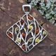 Arbre d'automne, pendentif en argent avec ambre, Ag 925