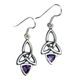 KIRA, earrings, silver and amethyst