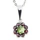 LOCKIE, pendant, Czech Moldavite, garnet, silver 925