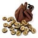 FUTHARK, wooden runes in leather bag