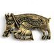 cochon cornemuseur - Broche médiévale en bronze