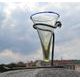 VIKING CONE BEAKER, glass with forged stand, replica