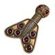Merovingian Bronze and Garnet Cicada Brooch, 5th Century