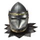 PIG FACE HELMET, chain mail and brass