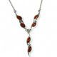 VALERIA, silver necklace, amber, Ag 925/1000