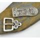 DARK AGE, belt buckle and strap end, silver colour