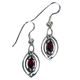 MAIA earrings, silver and garnet