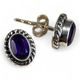 MEDUSA, silver earrings, amethyst, Ag 925/1000