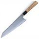 Couteau japonais Kiritsuke en acier inoxydable, manche en bouleau