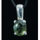 OVAL, pendant, cut moldavite jewelry, silver