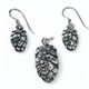 HOPS - Hop Cone, set of pendant and earrings, silver