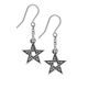 Étoile noire, pentagramme, boucles d'oreilles