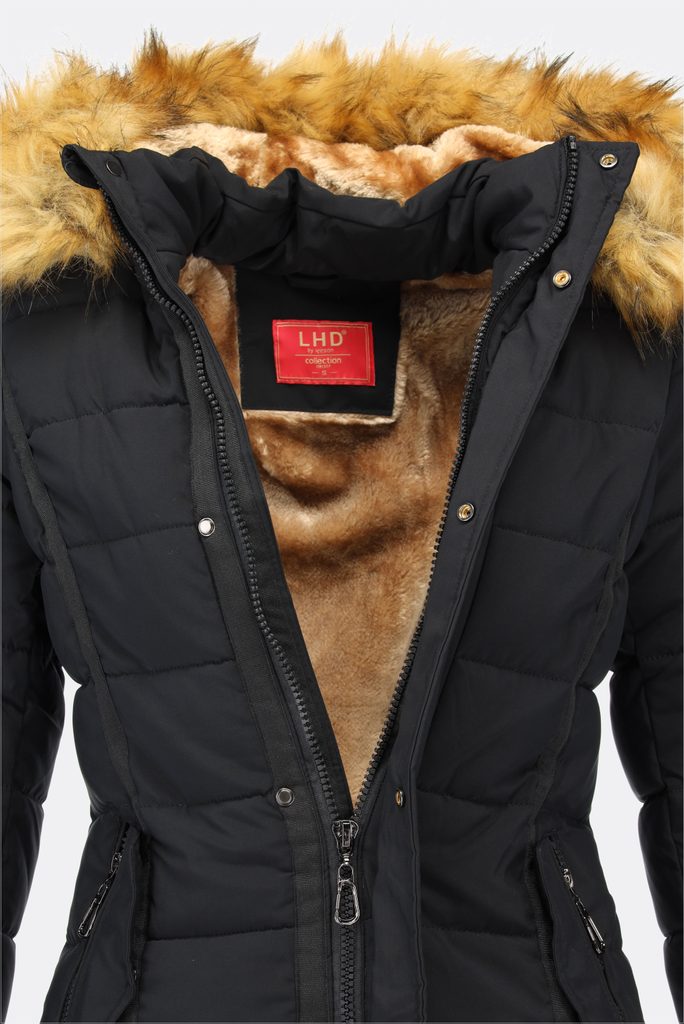Dámska zimná bunda s kožušinov čierna | Zimné bundy | Trendova.sk
