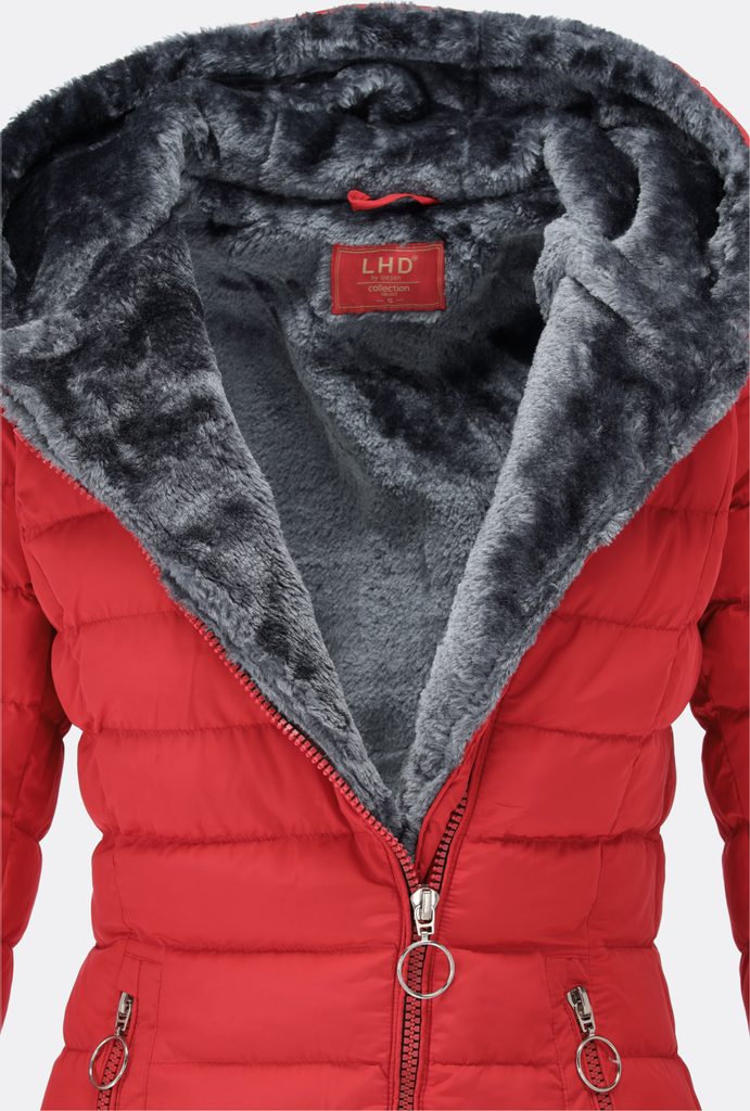Dámska prešívaná zimná bunda červená | Bundy | Trendova.sk