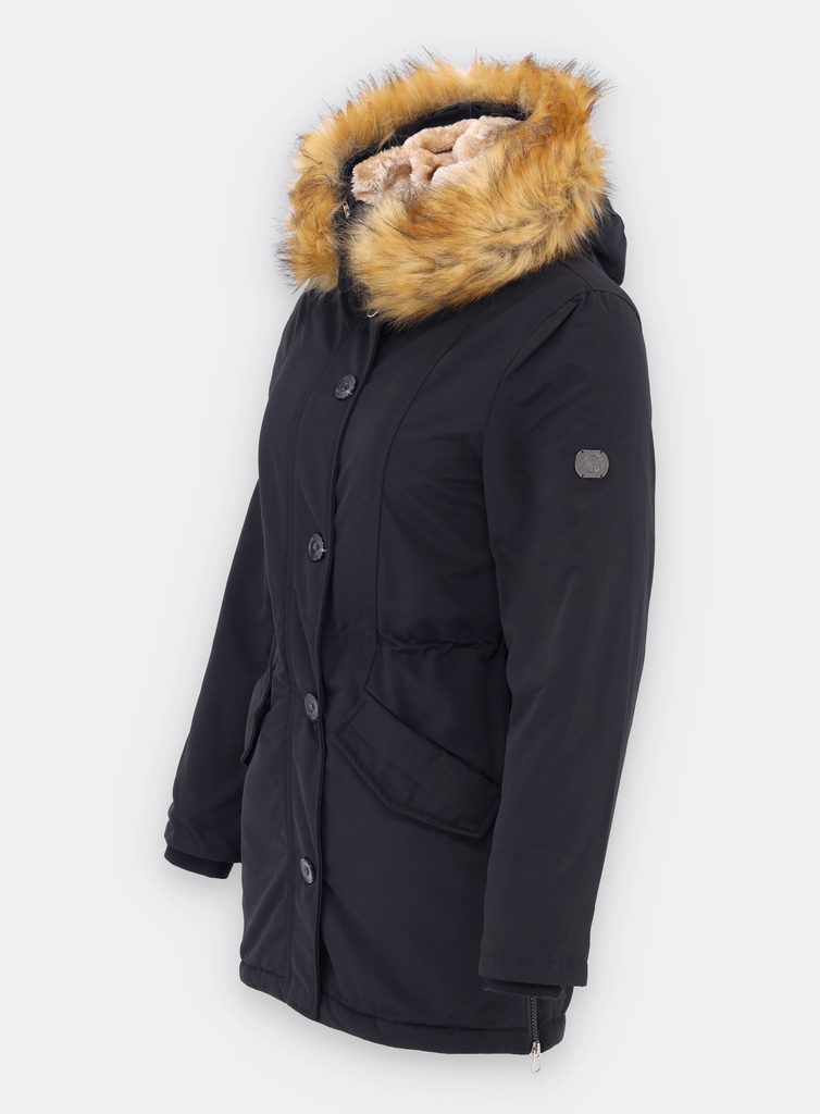 Dámska zimná bunda s kožusinou čierna | Zimné bundy | Trendova.sk
