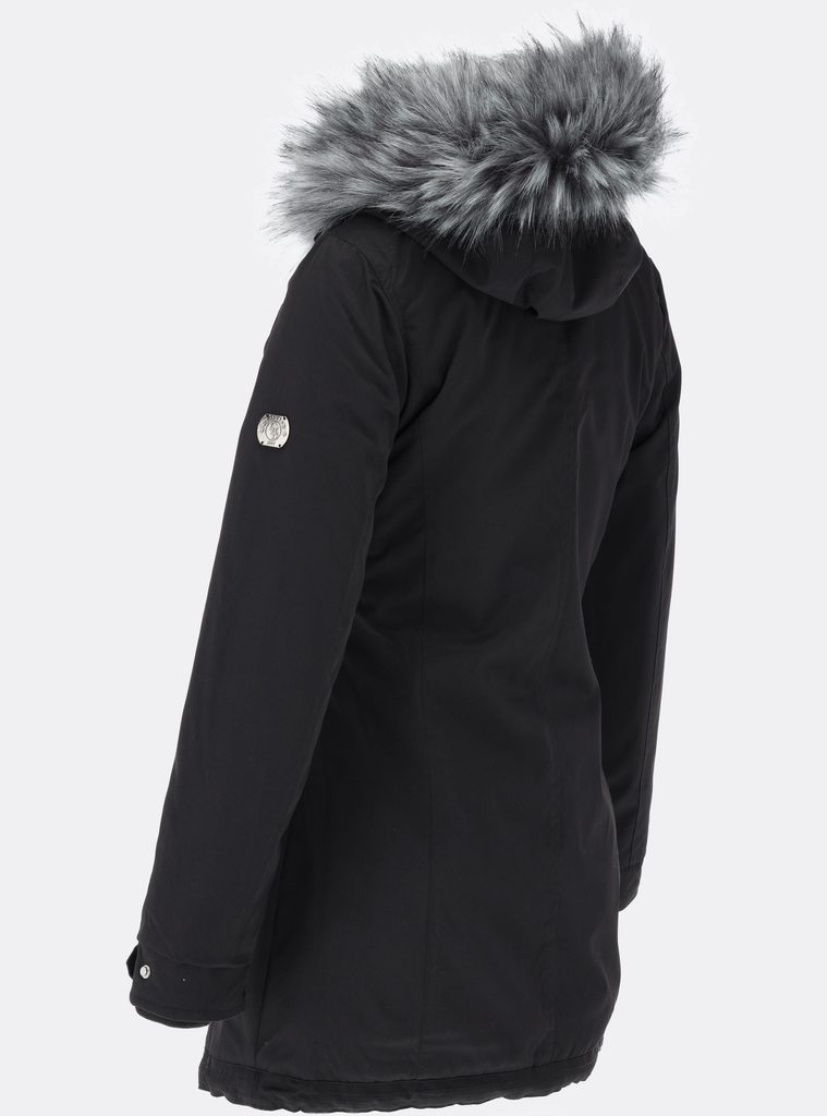 Dámska zimná bunda s asymetrickým zapínaním čierna | Zimné bundy |  Trendova.sk
