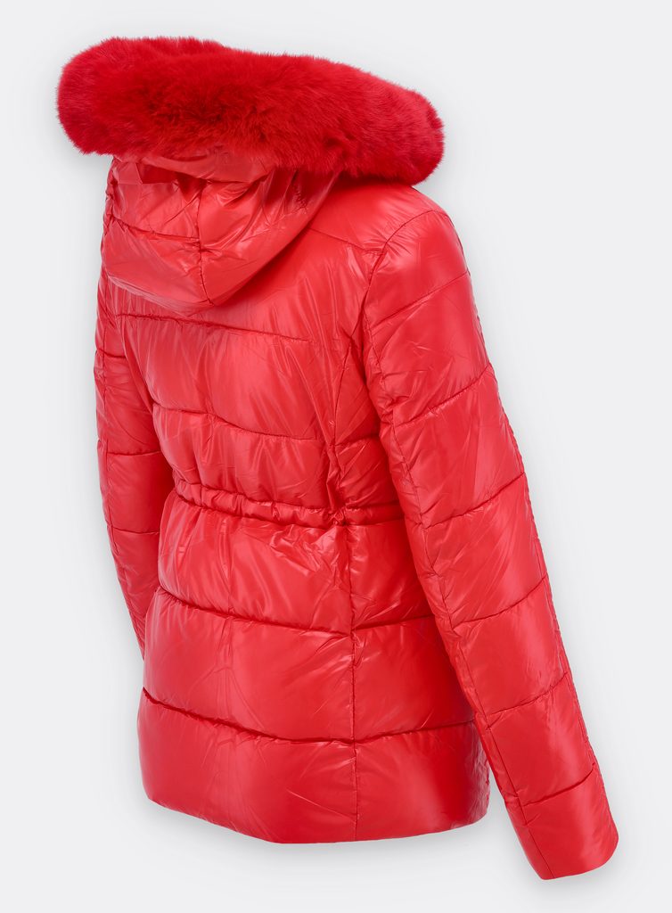 Dámska lesklá zimná bunda červená | Zimné bundy | Trendova.sk