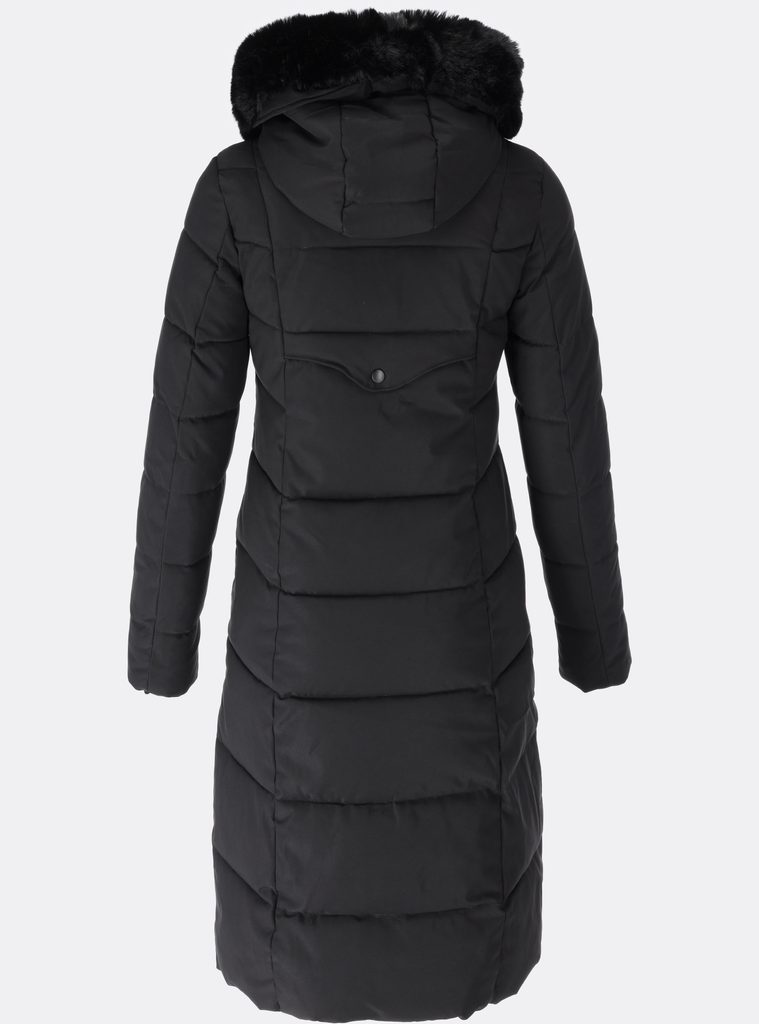Dámska dlhá prešívaná zimná bunda čierna | Bundy | Trendova.sk