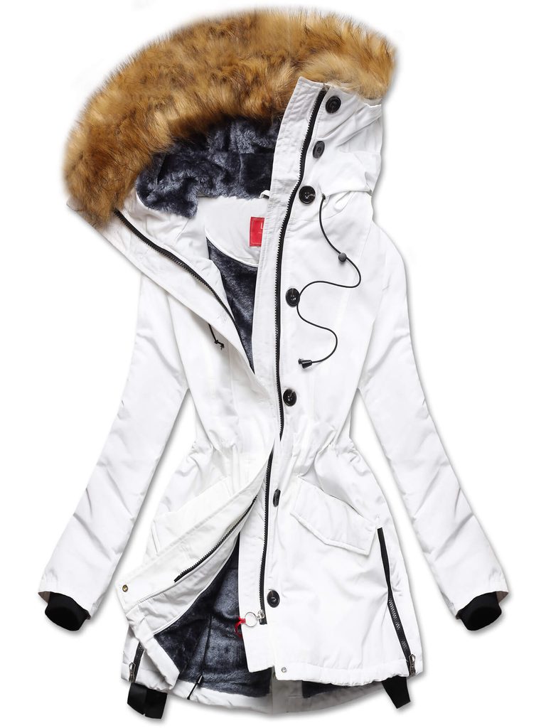 Dámska zimná bunda s kožusinou biela | Zimné bundy | Trendova.sk