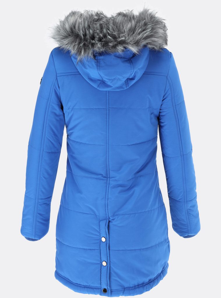Dámska zimná bunda s kožušinovou podšívkou modrá | Bundy | Trendova.sk