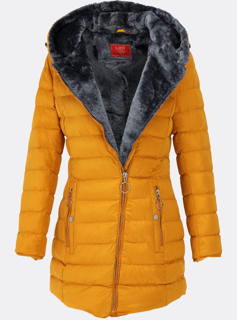 Dámska prešívaná zimná bunda žltá | Zimné bundy | Trendova.sk