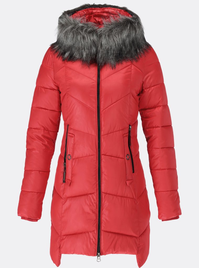 Dámska prešívaná zimná bunda lesklá červená | Zimné bundy | Trendova.sk