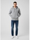 Pánska mikina s kapucňou bez potlače sivá