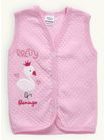 Dětská tepláková vesta s výšivkou LABUŤ růžová