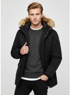 Pánská zimní bunda s kožešinou černá