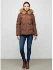 Dámská krátká prošívaná bunda hnědá