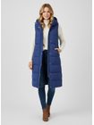 Dámska vesta s kapucňou tmavomodrá