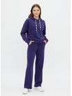 Dámská žebrovaná tepláková souprava s kapucí fialová
