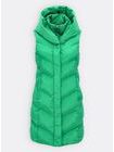 Dámská prošívaná vesta s kapucí zelená