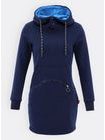 Predĺžená dámska mikina tmavomodrá