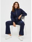 Dámská tepláková souprava crop top tmavě modrá