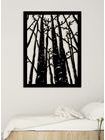 Dřevěný obrázek na stěně - silueta lesa