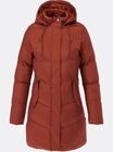 Dámska zimná bunda s kožušinovou podšívkou červenohnedá