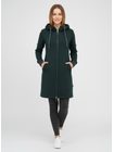 Dámska predĺžená mikina s kapucňou smaragdovozelená