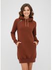 Dámská prodloužená mikina s kapucí hnědá