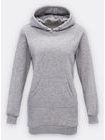 Dámská prodloužená mikina s kapucí šedá