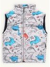 Detská prešívaná vesta DINOSAURY sivá
