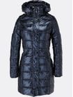 Dámská dlouhá prošívaná bunda tmavě modrá