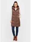 Dámská prošívaná vesta s kapucí hnědá