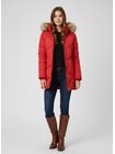 Dámska prešívaná zimná bunda s kapucňou vínová