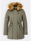 Dámská zimní bunda s kapucí khaki