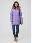 Dámska prešívaná zimná bunda s kapucňou svetlofialová