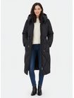 Dámská dlouhá prošívaná bunda s kapucí černá