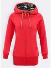 Červená mikina s kvetinovou kapucňou