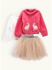 Dětský sukňový set ZAJÍČKY růžová