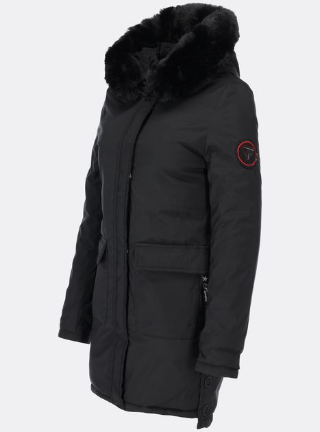 Dámska zimná bunda s kožušinou čierna | Bundy | Trendova.sk